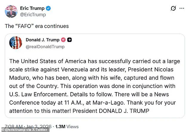 Trump Family's Divided Response to U.S. Intervention in Venezuela Highlights Foreign Policy Controversy