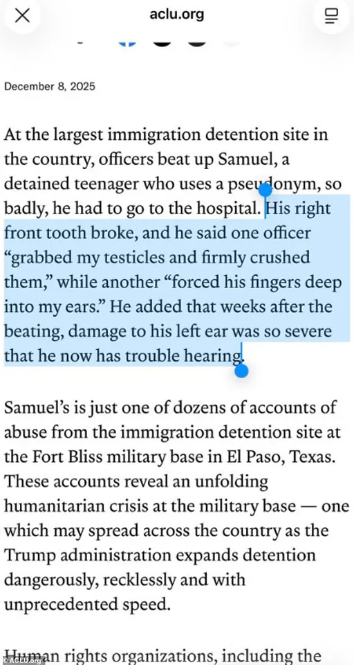 ACLU Accuses ICE of Systemic Abuse at Fort Bliss Detention Facility