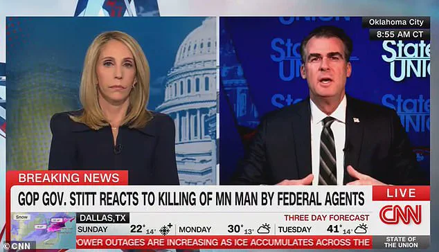 Oklahoma Governor Kevin Stitt Criticizes Federal Immigration Enforcement After Minnesota Shooting Incident