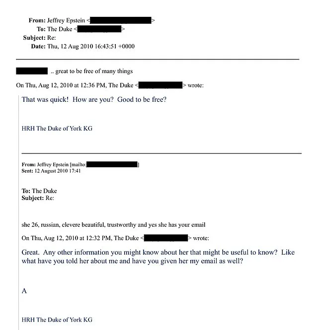 Shocking Emails Between Duke of York and Jeffrey Epstein Shake Royal Family and Public