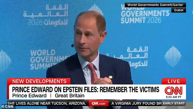 Prince Edward Breaks Royal Silence on Jeffrey Epstein Scandal, Urges Focus on Victims at Dubai Summit