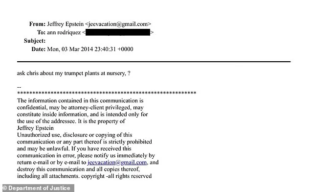 Jeffrey Epstein's Emails Reveal Fascination with Toxic 'Angel's Trumpet' Plant and Its Link to Scopolamine