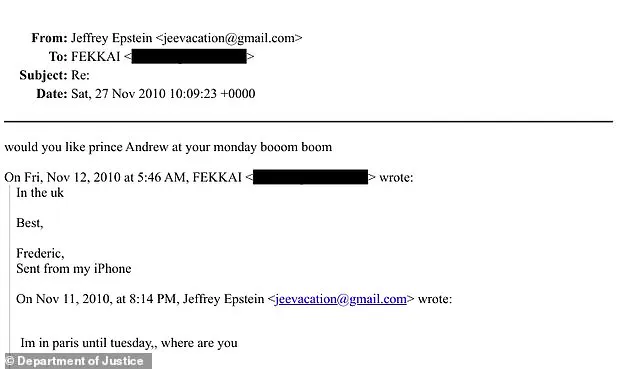 New Email Uncovers Jeffrey Epstein's 2010 Request to Frédéric Fekkai Involving Prince Andrew, Raising Questions About Exploitation