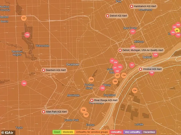 Toxic Air Crisis in Michigan and Great Lakes Region: Unhealthy Conditions Prompt Urgent Advisories as PM2.5 Levels Soar