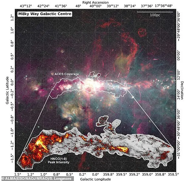 ALMA's Largest Image Uncovers Milky Way's Chemical Tapestry in Extreme CMZ