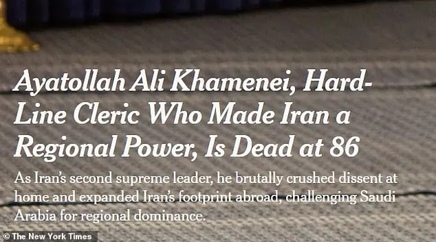 Controversy Erupts Over NYT's Alleged Bias in Headline Announcing Death of Iranian Supreme Leader Khamenei