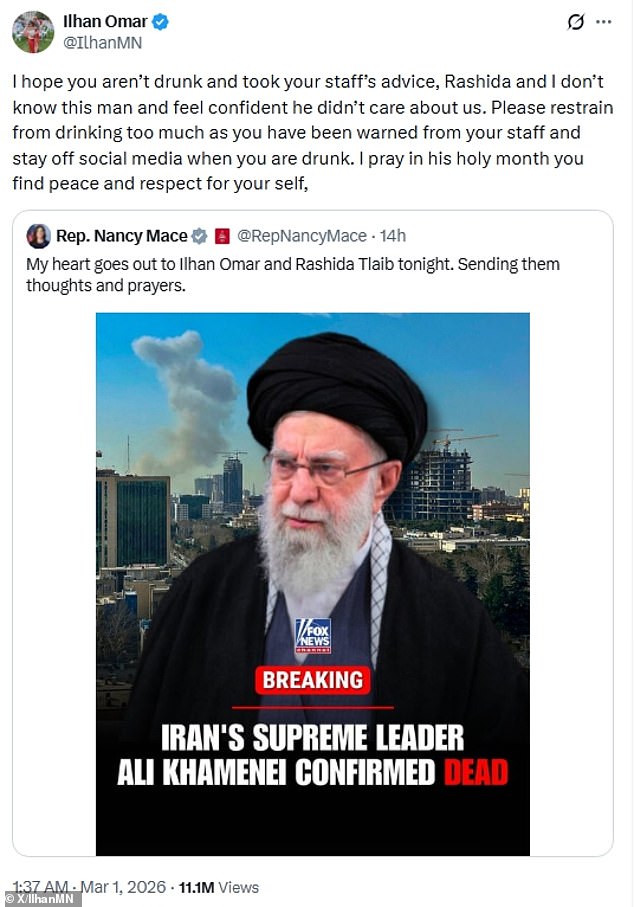 Heated Personal Clash Between Mace and Omar Exposes Political Rivalry in Congress