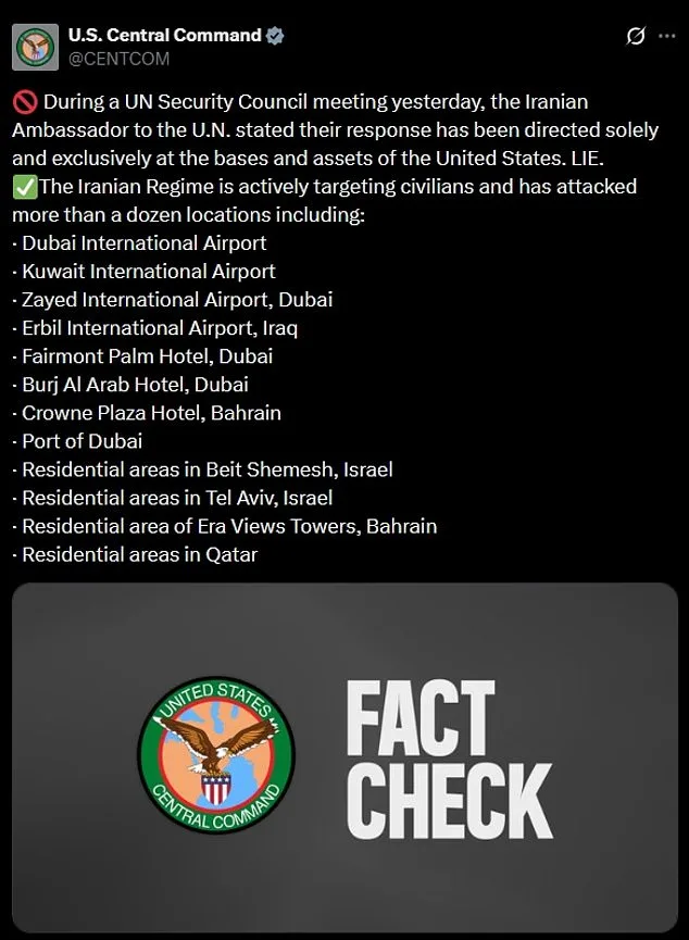 U.S. Calls Iran's Claims 'LIE' Amid Accusations of Civilian Infrastructure Strikes