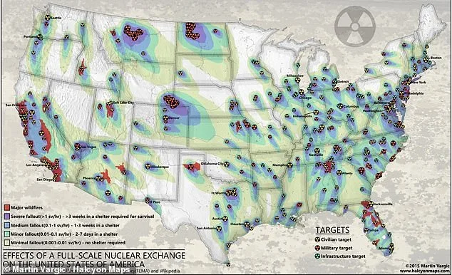 Nuclear Attack Map Reveals 75% of U.S. Population at Risk in Catastrophic Fallout