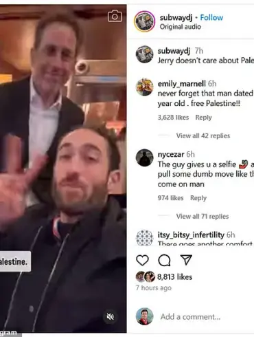 Jerry Seinfeld tells anti-Israeli activist 'I don't care about Palestine' during awkward encounter