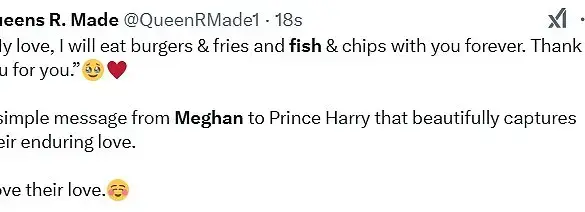 Meghan Markle's Valentine's Day message to Prince Harry raises eyebrows over untouched fish and chips