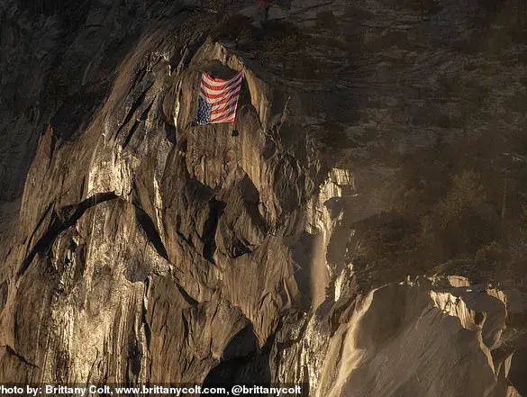 Protestor Hangs Upside-Down American Flag Over El Capitan in Yosemite