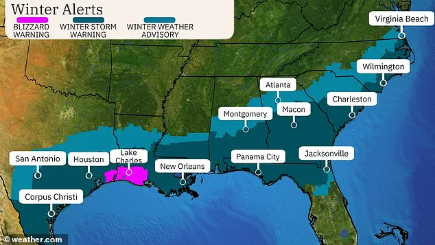 Rare Blizzard Warning as Winter Storm Strikes Southern US