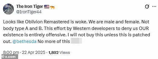 Controversy Surrounds 'Oblivion Remastered' as Bethesda's Gender Customization Options Spark 'Woke' Accusations