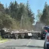 Commercial Truck Carrying Bee Hives Overturns Near Canadian Border, Triggering Emergency Response and Beekeeping Expert Involvement in Washington
