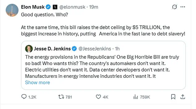 Elon Musk Condemns Trump's 'Big Beautiful Bill' as 'Utter Madness' Ahead of Senate Vote