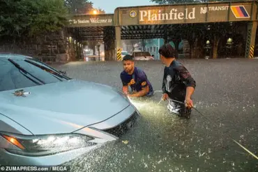 ''It was like a tsunami,'' one witness told ABC 7 as torrential rains claim two lives in New Jersey flash floods
