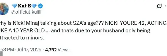 Nicki Minaj and SZA Feud Escalates as Rapper Makes Controversial Age Claim, Sparks Backlash