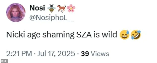 Nicki Minaj and SZA Feud Escalates as Rapper Makes Controversial Age Claim, Sparks Backlash