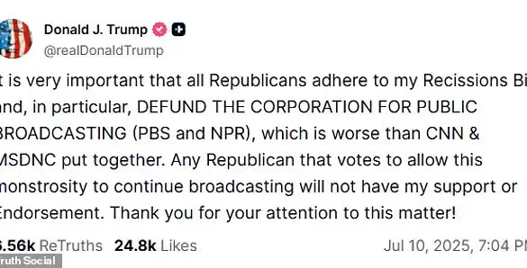 Trump Issues Ultimatum to Senate GOP: 'Support Cuts or Lose My Backing, Says This is for the People's Good'
