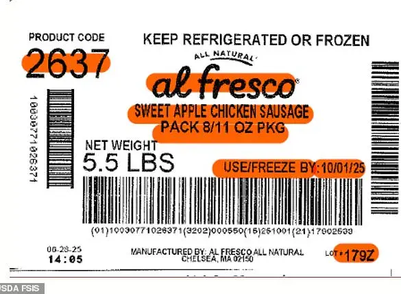 USDA Issues Nationwide Recall of Chicken Sausages Over Throat Laceration Risk, Urges Public to Discard Products