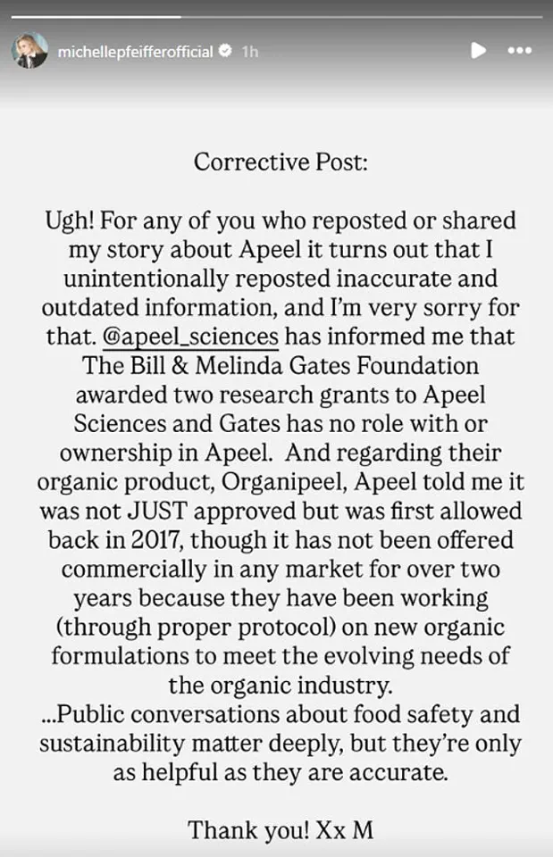 Michelle Pfeiffer's Food Safety Critique and Apology Spark Debate Over Celebrity Influence on Regulatory Policy