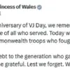 Prince and Princess of Wales Mark 80th Anniversary of VJ Day with Message Honoring Courage, Sacrifice, and Resilience of WWII Servicemen and Women